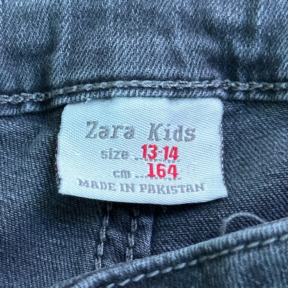 Zara Boys Charcoal Distressed Skinny Jeans | Adjustable Waist | Size 13–14 (164)
